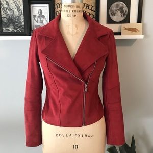 Express faux suede moto jacket